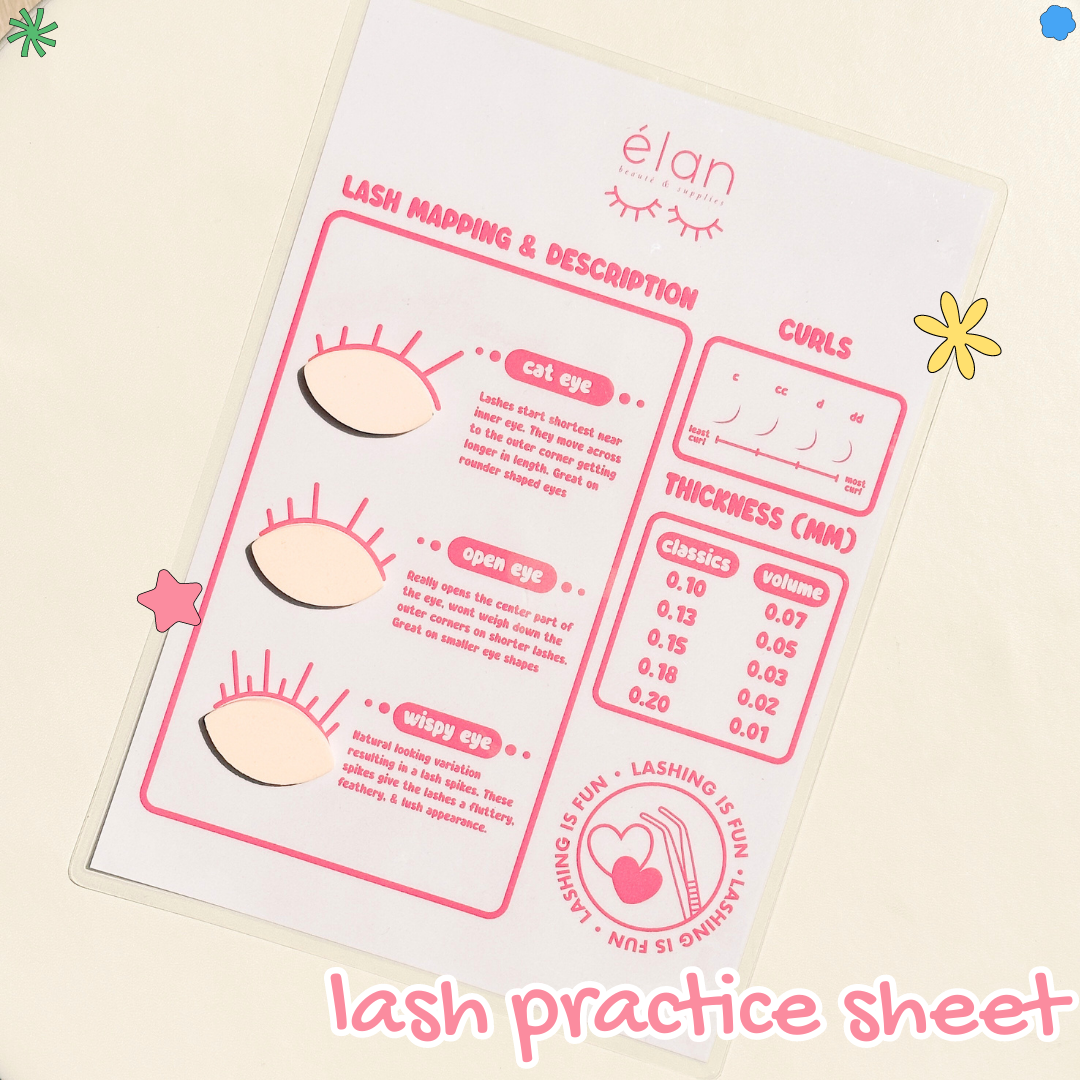 lash educator lash practice sheet