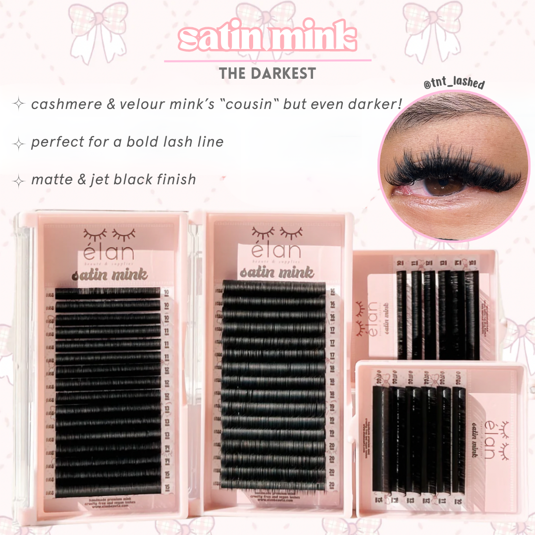 0.15 SATIN MINK lash trays (DARKEST lashes) π