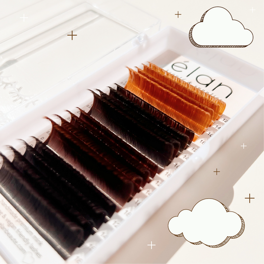 easy fan BROWN mix velvet mink lashes