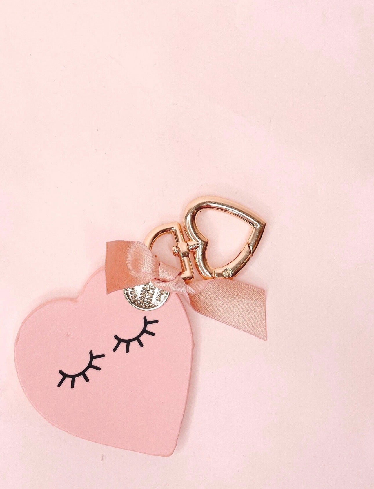 Baby Pink Lash Heart Keychain