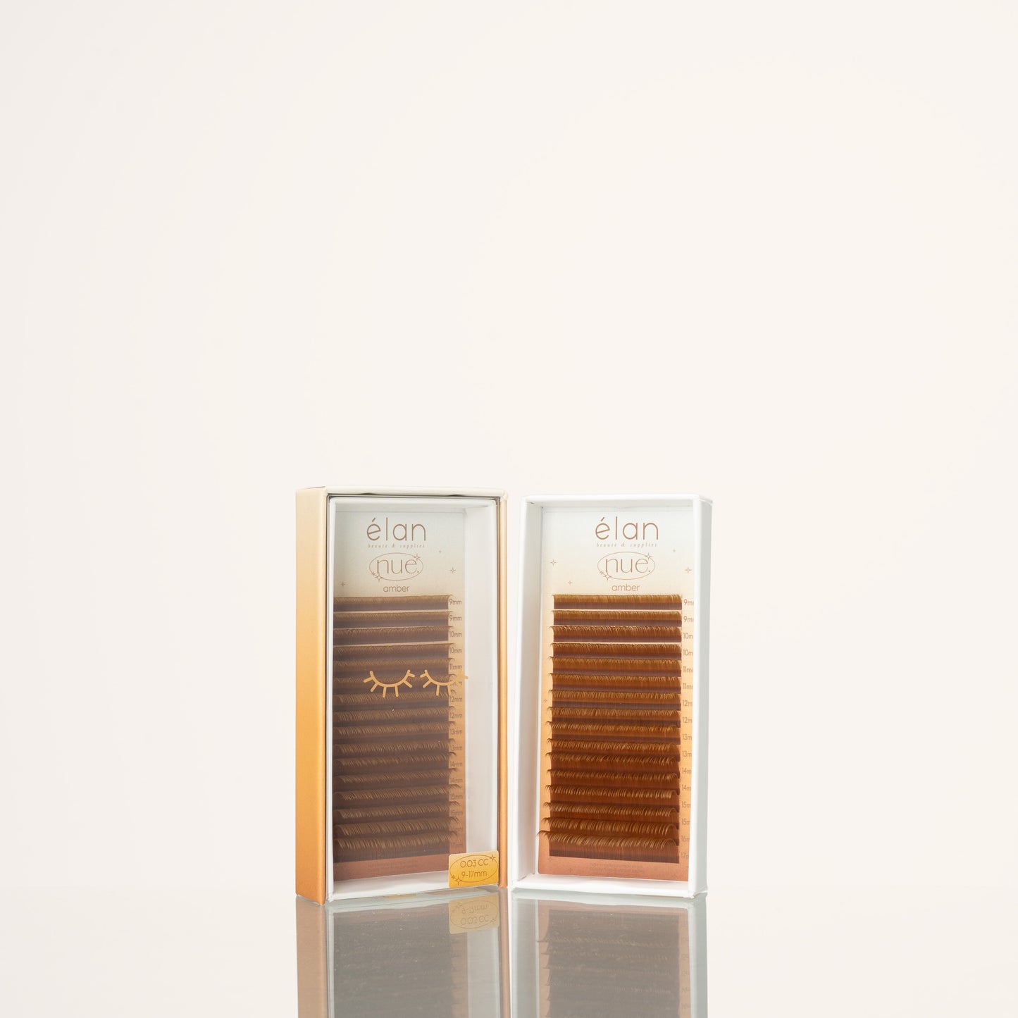 the NUE collection shade-matching color lashes