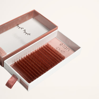 the NUE collection shade-matching color lashes