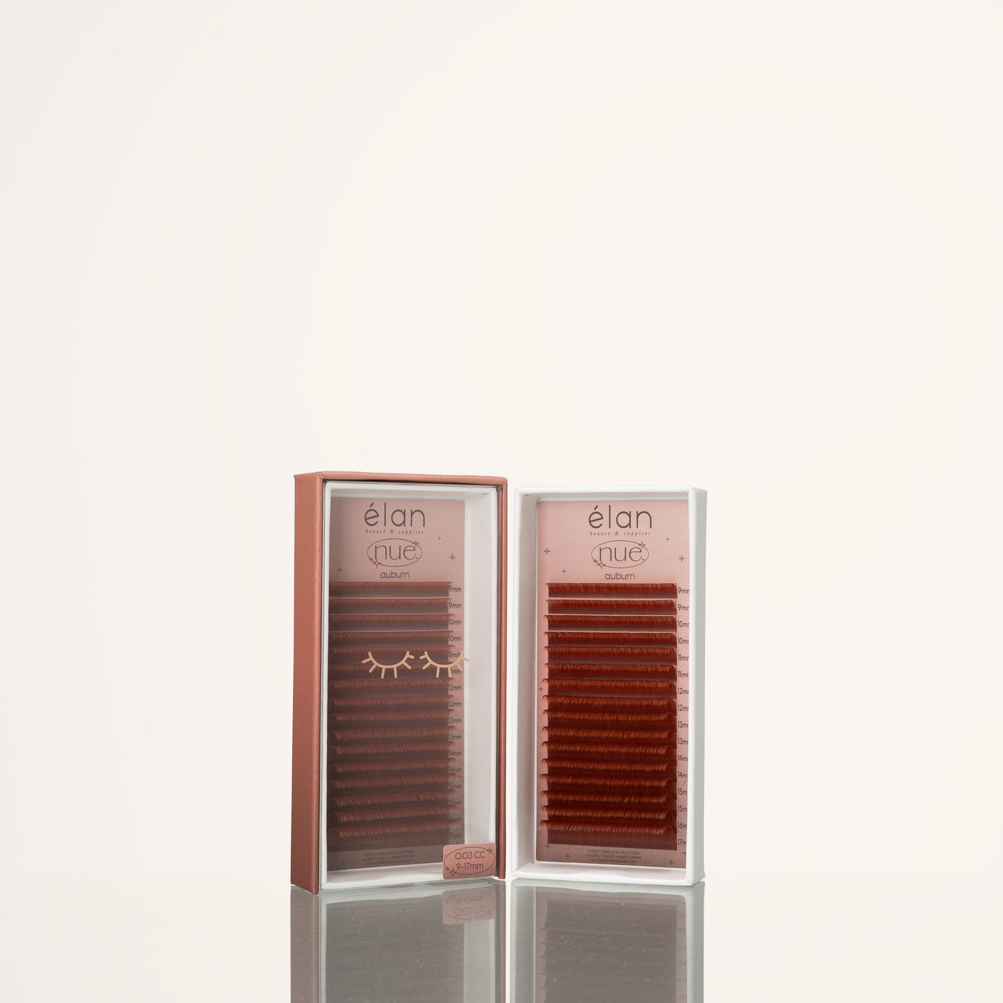 the NUE collection shade-matching color lashes