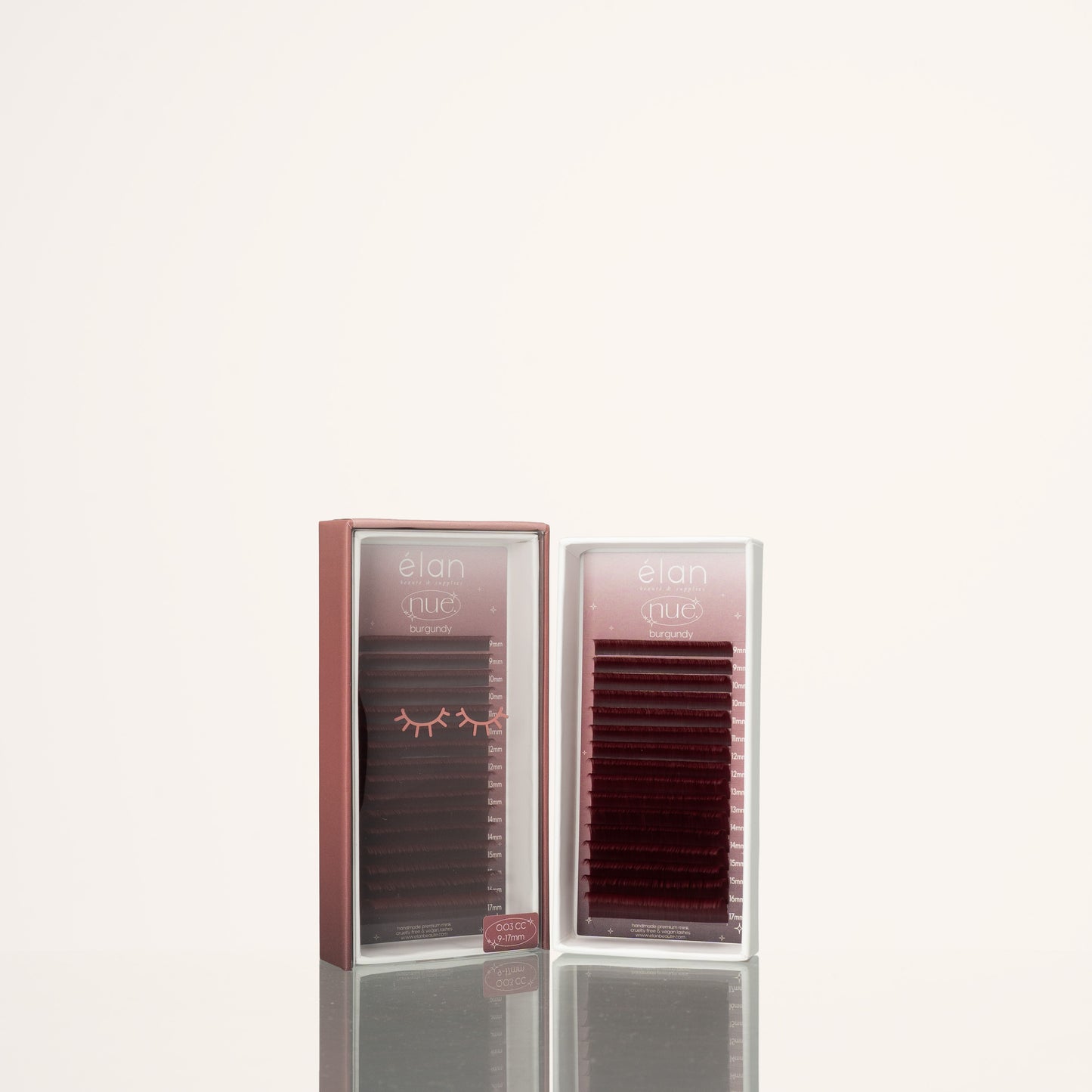 the NUE collection shade-matching color lashes