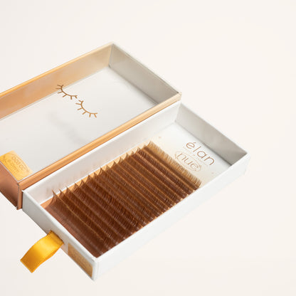 the NUE collection shade-matching color lashes