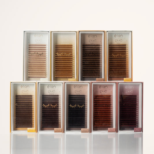 the NUE collection shade-matching color lashes