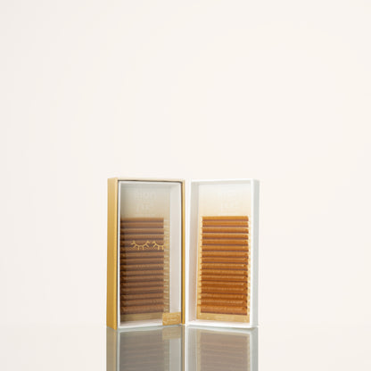 the NUE collection shade-matching color lashes