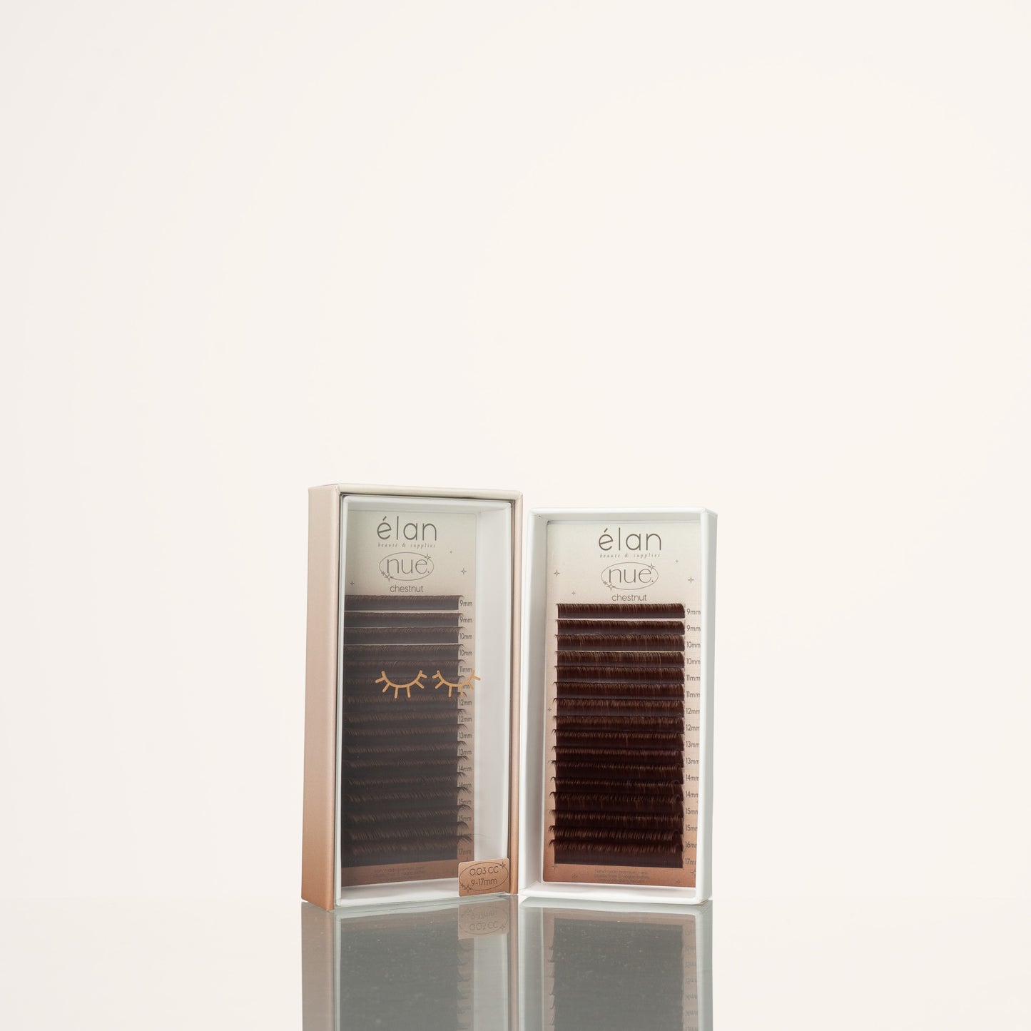 the NUE collection shade-matching color lashes