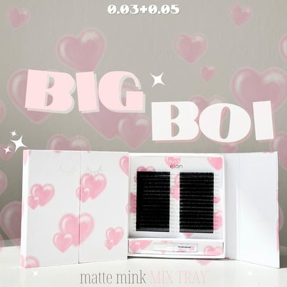 the BIG BOI 0.03+0.05 MATTE MINK mix tray 💞