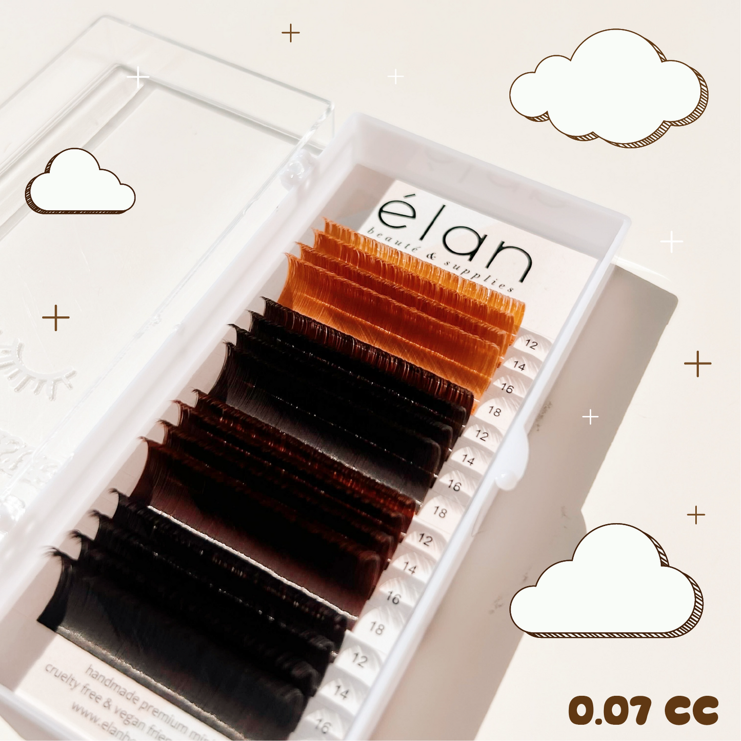 easy fan BROWN mix velvet mink lashes